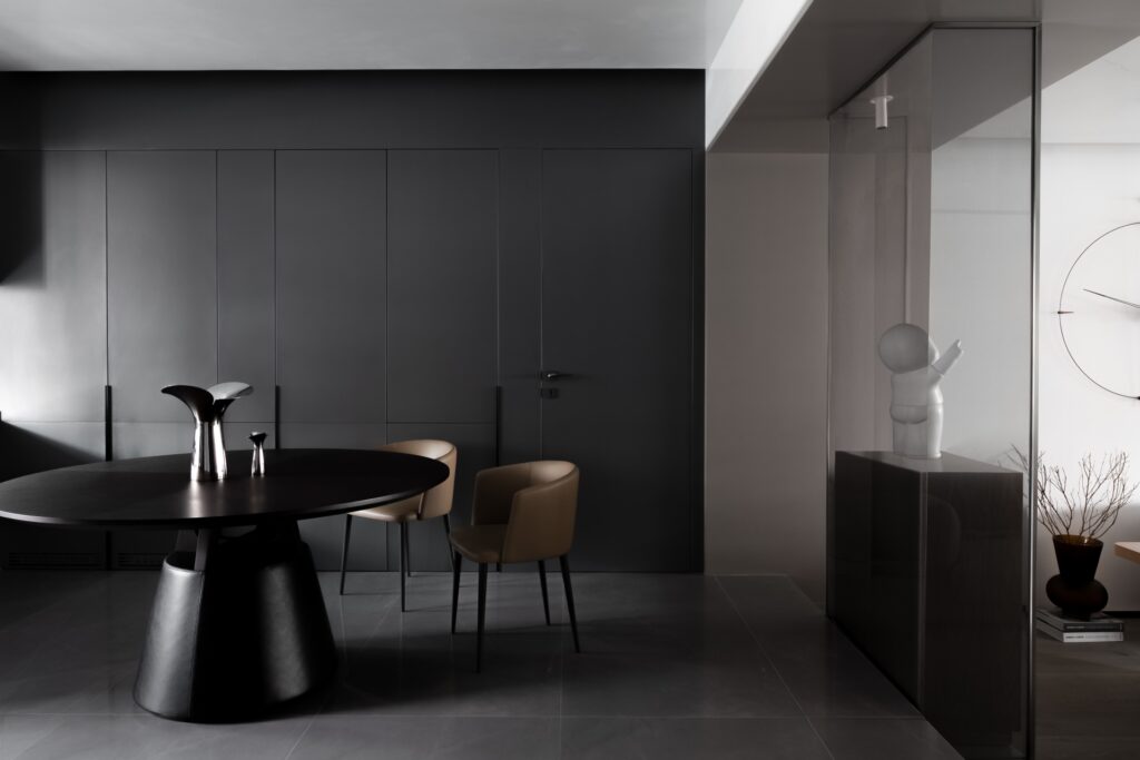 Modern empty room with clean design and decoration ,generative artificial intelligence